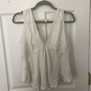 white free people blouse/tank